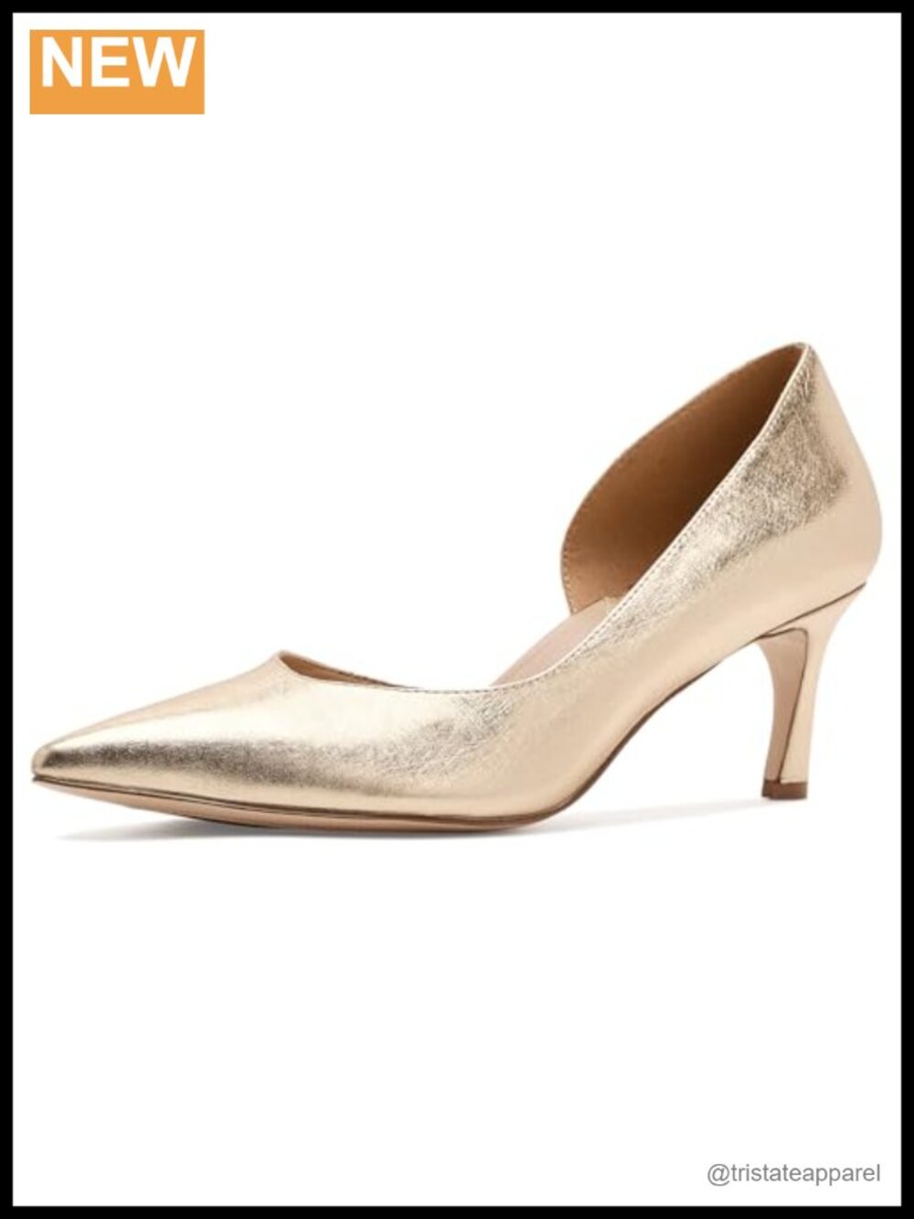 Leather Perforated Pointed Toe Flare Heel Sandals